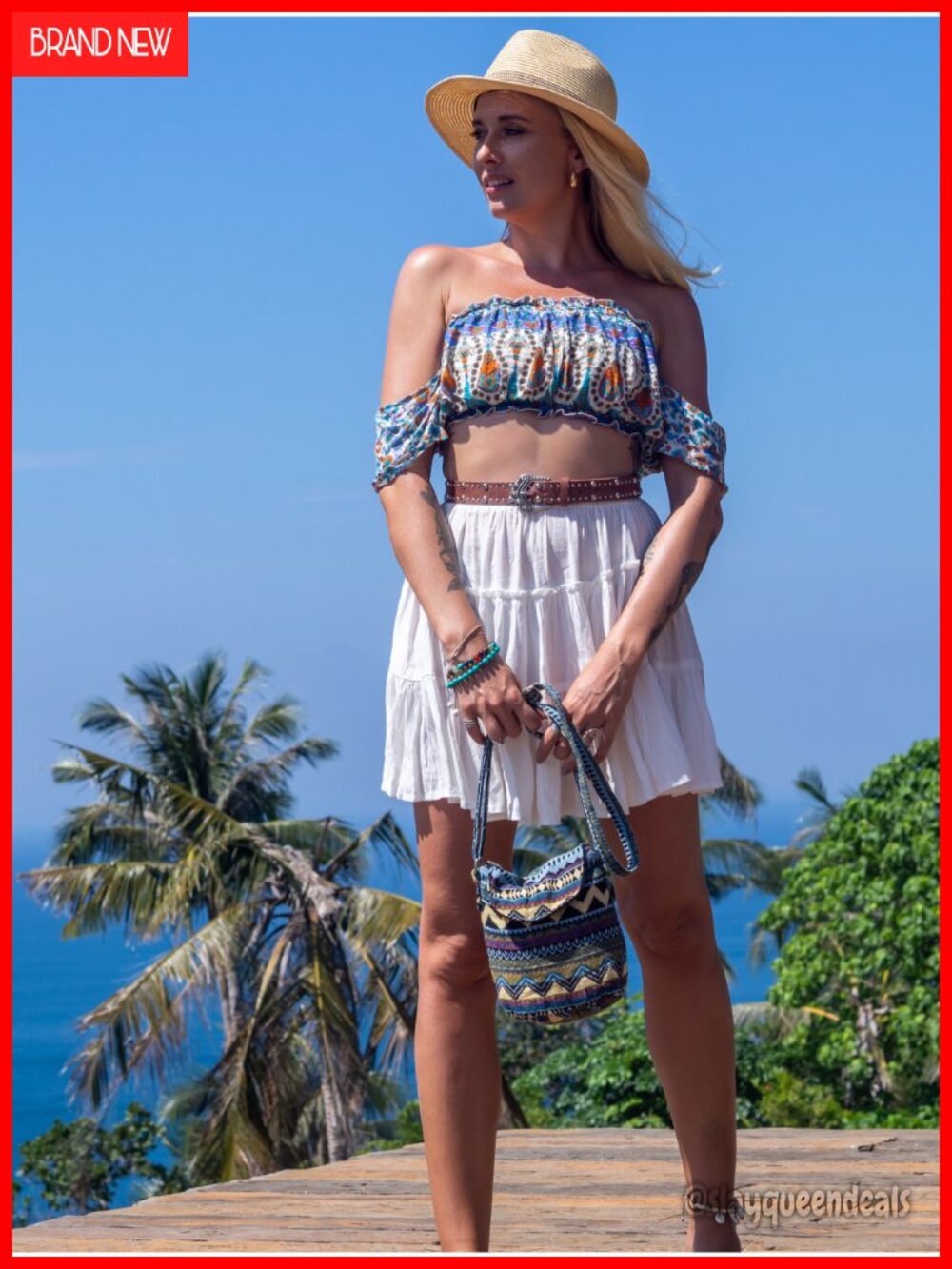 Denim Satchel Crossbody Bag - Picture 6 of 6
